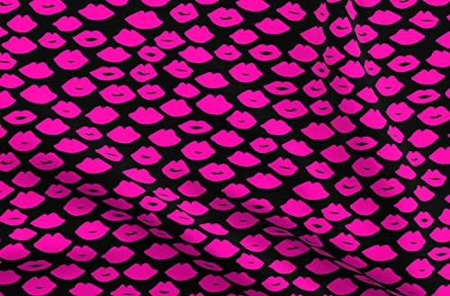 Spoonflower Spoonflower Fabric - Lips Beauty Makeup Lipstick Kiss Kisses Fashion Print Valentines Love Printed on Petal Signature Cotton Fabric by The Yard - Sewing Quilting Apparel Crafts Decor