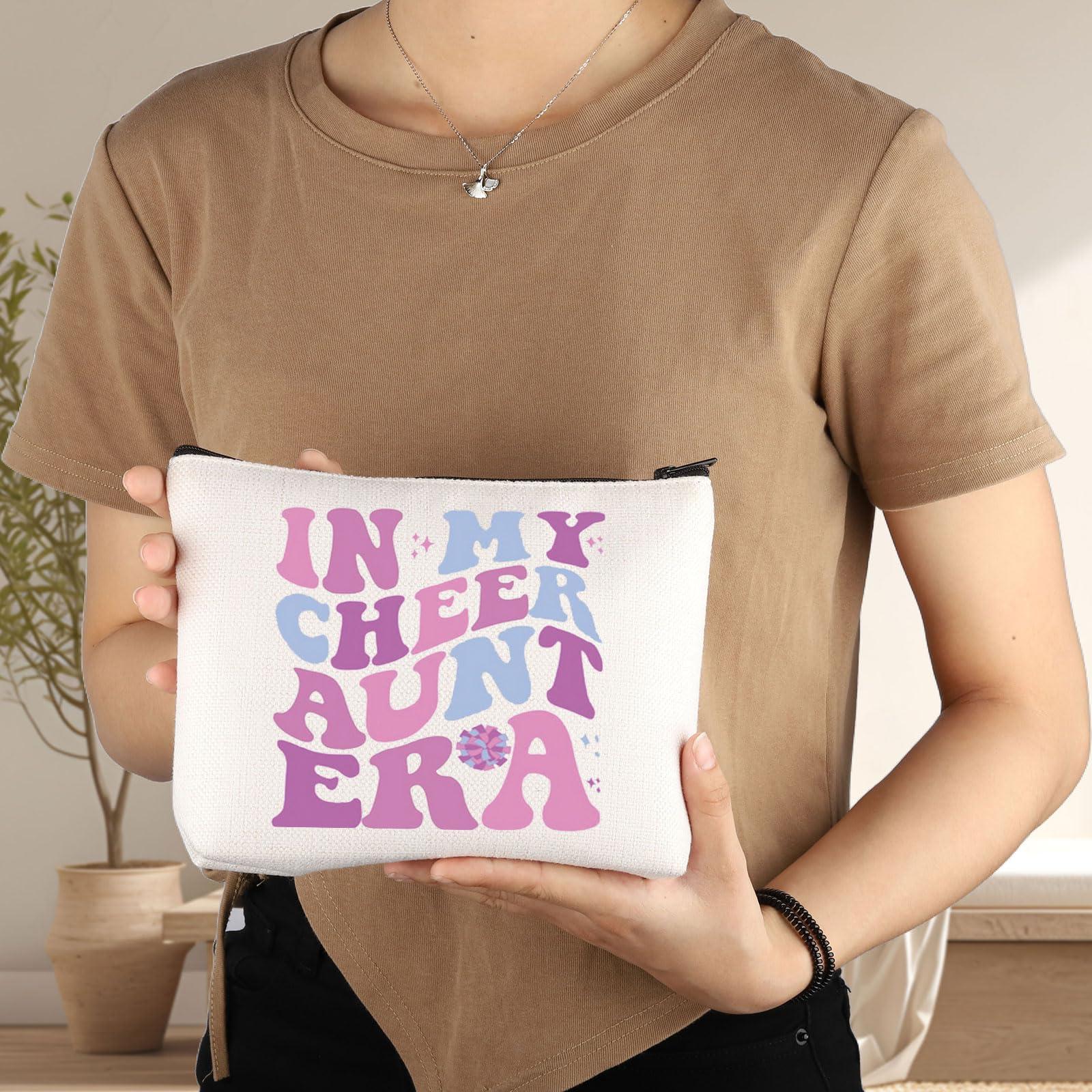 G2TUP G2TUP Cheer Aunt Makeup Bag Cheer Mom Gifts In My Cheer Aunt Era Zipper Pouch Cheerleading Gifts (Cheer)