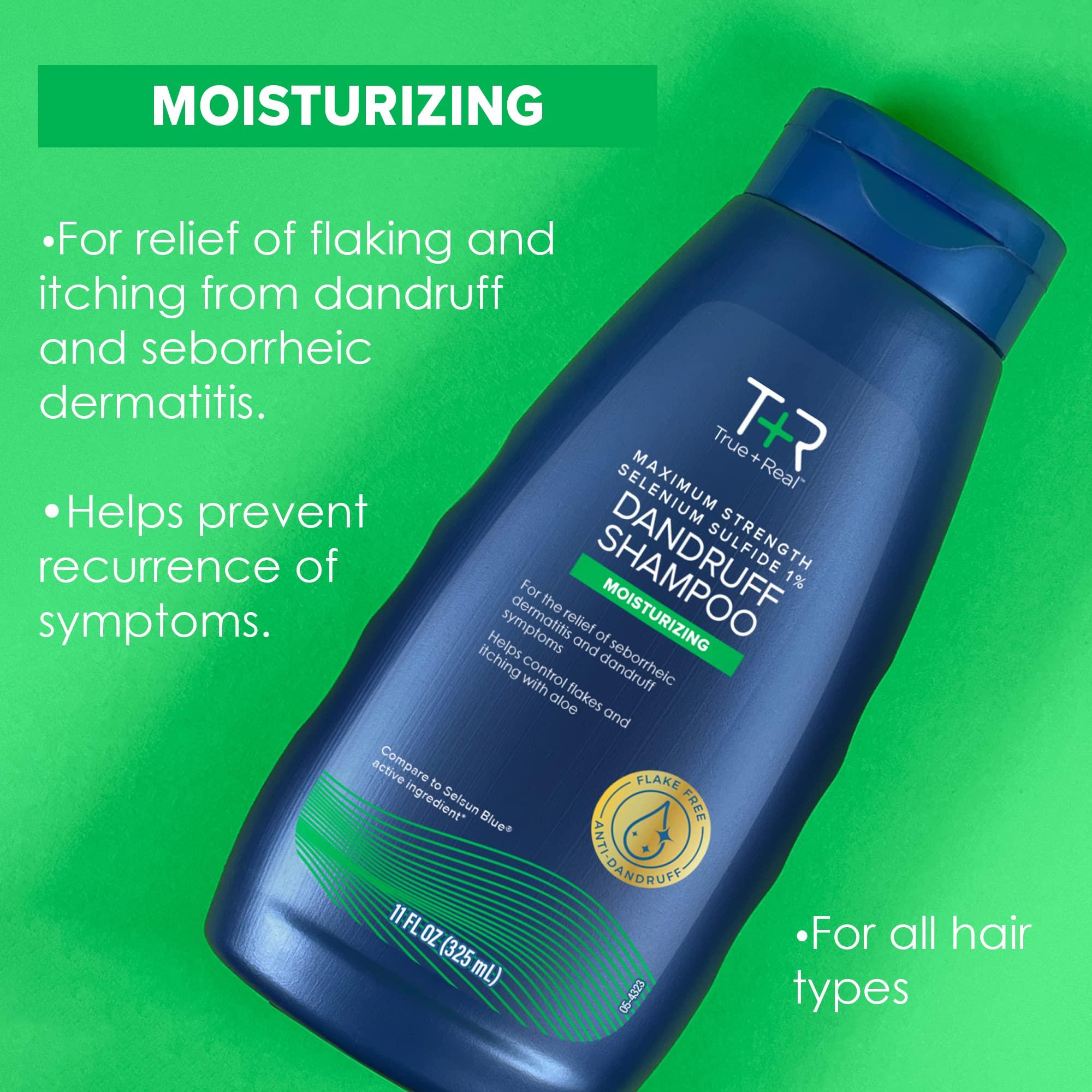 True+Real True+Real Moisturizing Dandruff Shampoo with Aloe and Selenium Sulfide 1%, 11fl oz