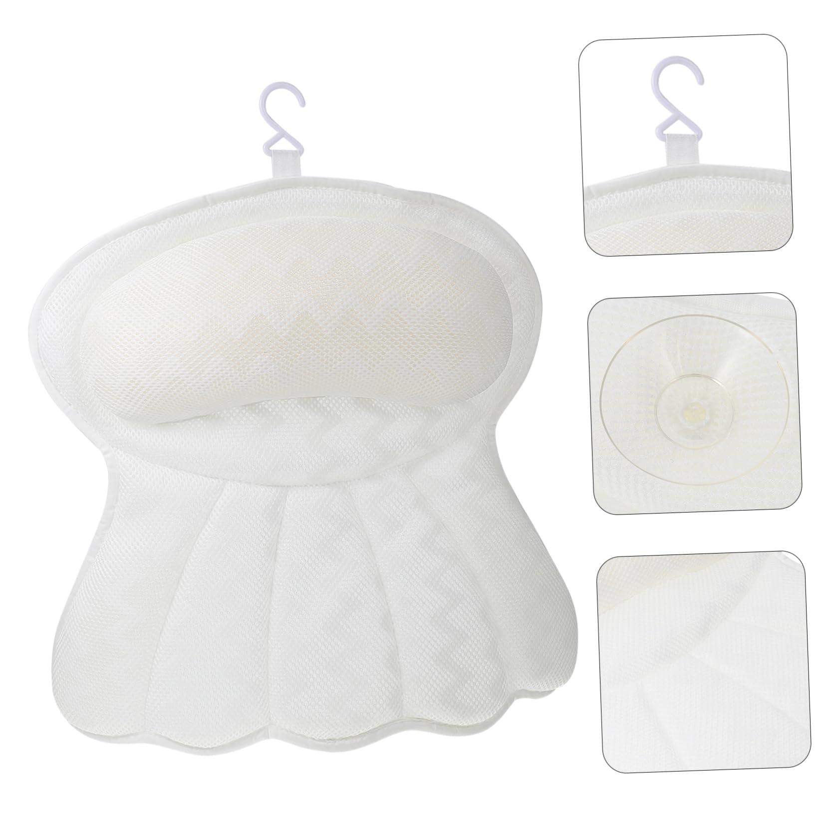 Healeved Healeved 1pc 3D Bathtub Pillow Bath Spa Bath Headrest Pillow Shower Neck Pillows Bath Head Cushion Relaxing Spa Suction Bathtub Pillow Fishtail 100% Polyester Fiber Bath Products White, 40X36CM
