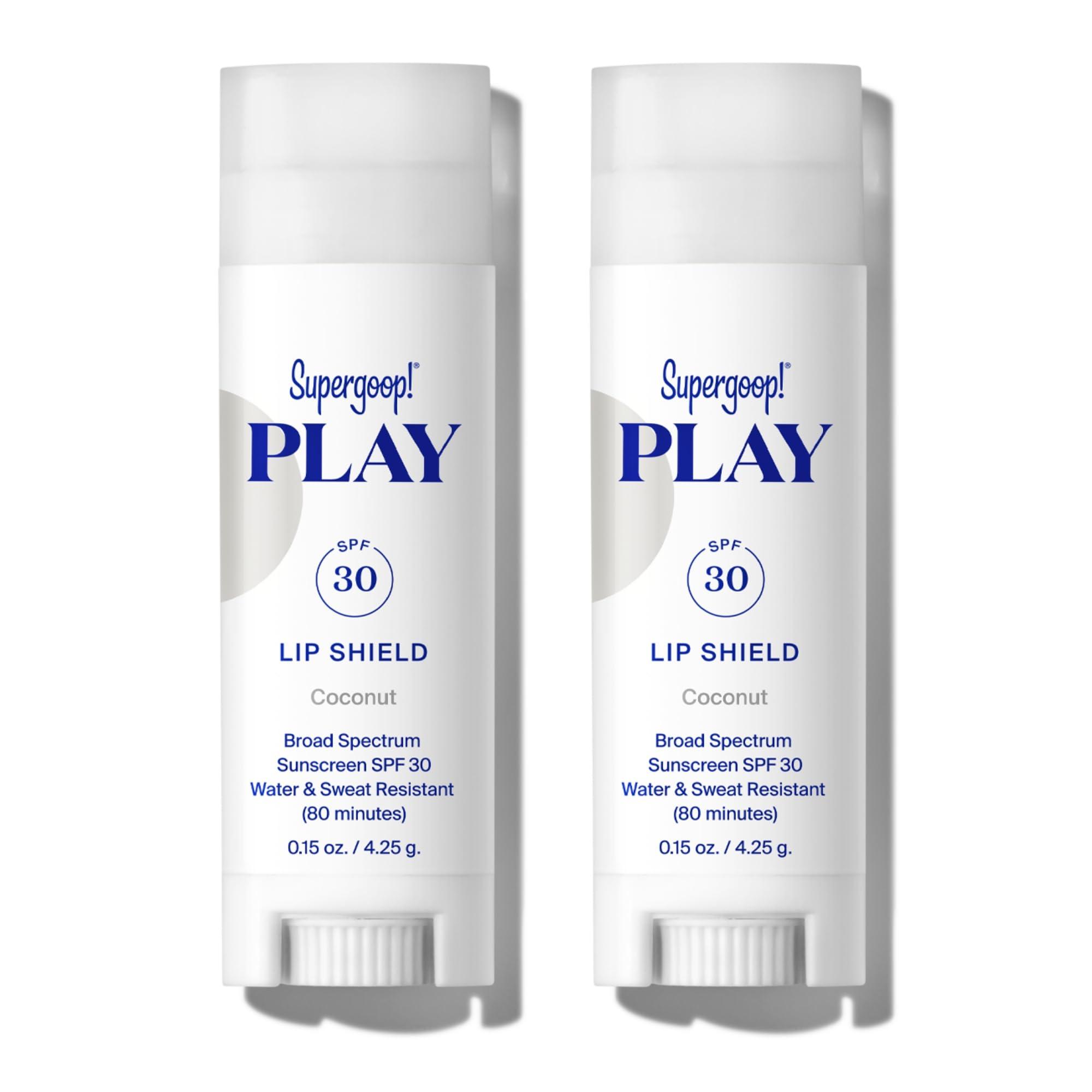 Supergoop! Supergoop! PLAY Lip Shield SPF 30 with Coconut - Pack of 2 - Moisturizing Lip Treatment For Dry Cracked Lips - Clean Ingredients & Broad Spectrum UV Protection