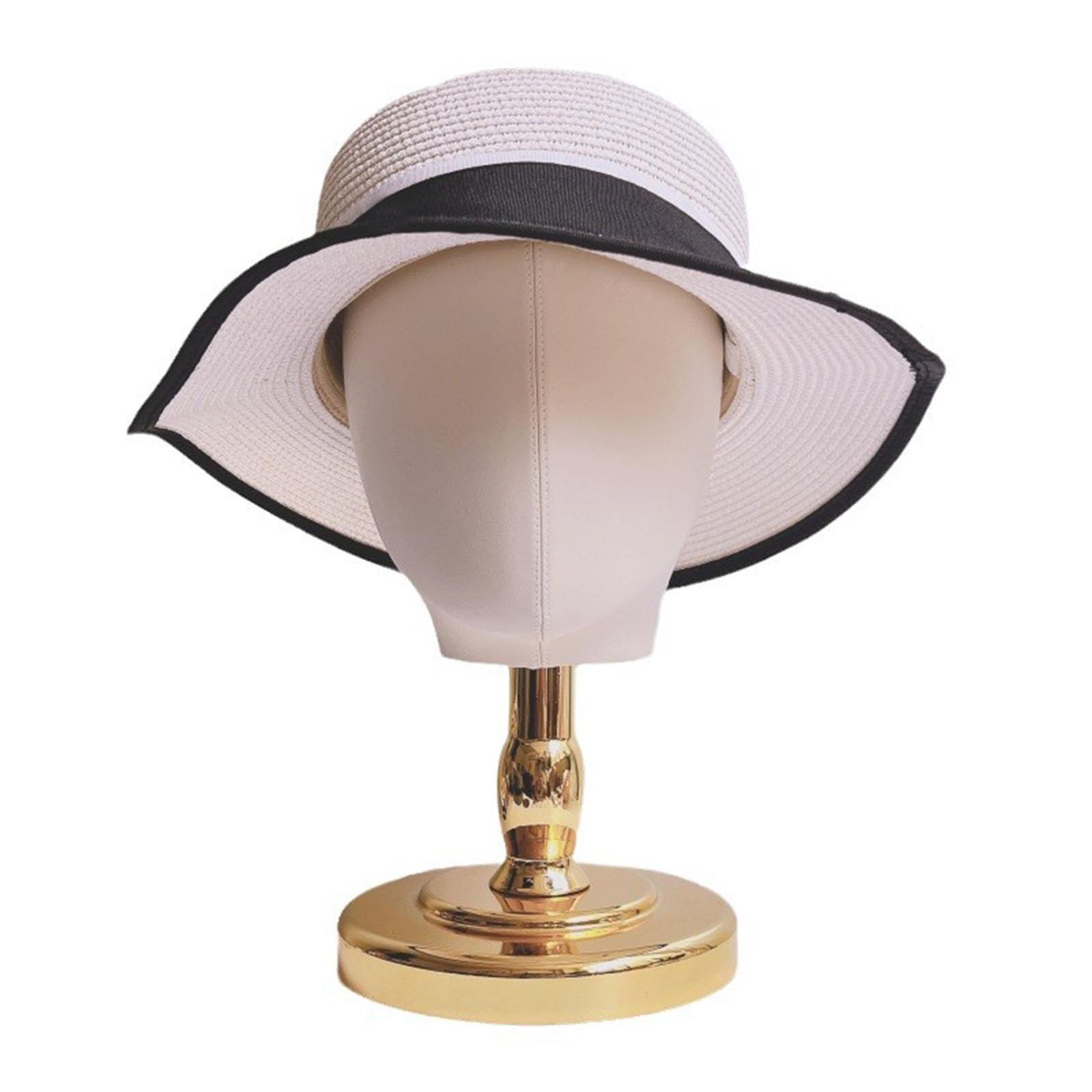 Menolana Menolana Mannequin Head Model Wig Head Hat Rack Multipurpose Hat Display Stand Wig Holder for Home Shopping Mall Personal Use Hats Wig, Gold Base