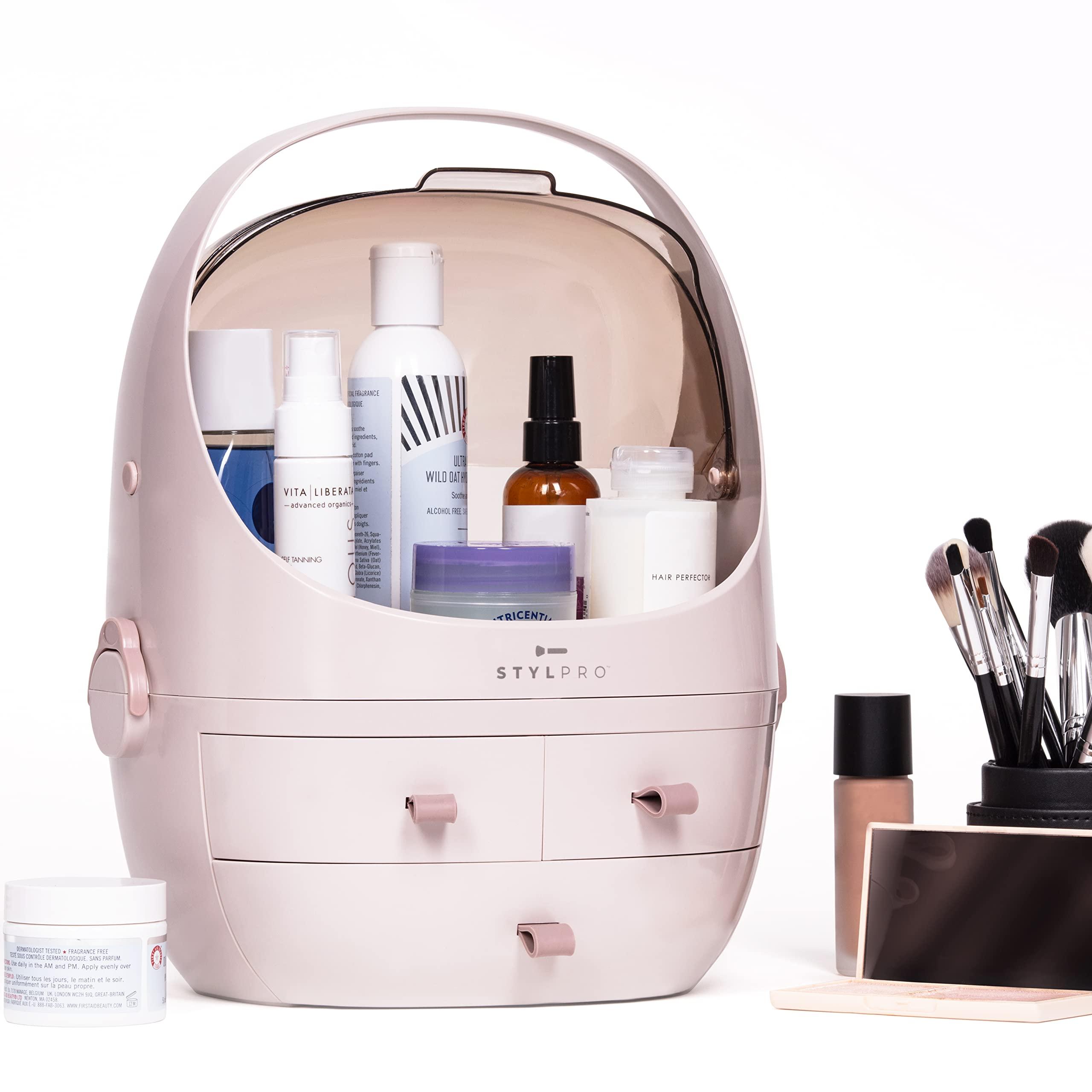 stylPro stylPro Stylideas Beauty Storage Podlette - Makeup Organizer - Portable Makeup Case with 4 Sections, 3 Drawers, Transparent Display and Handle - 1 pc