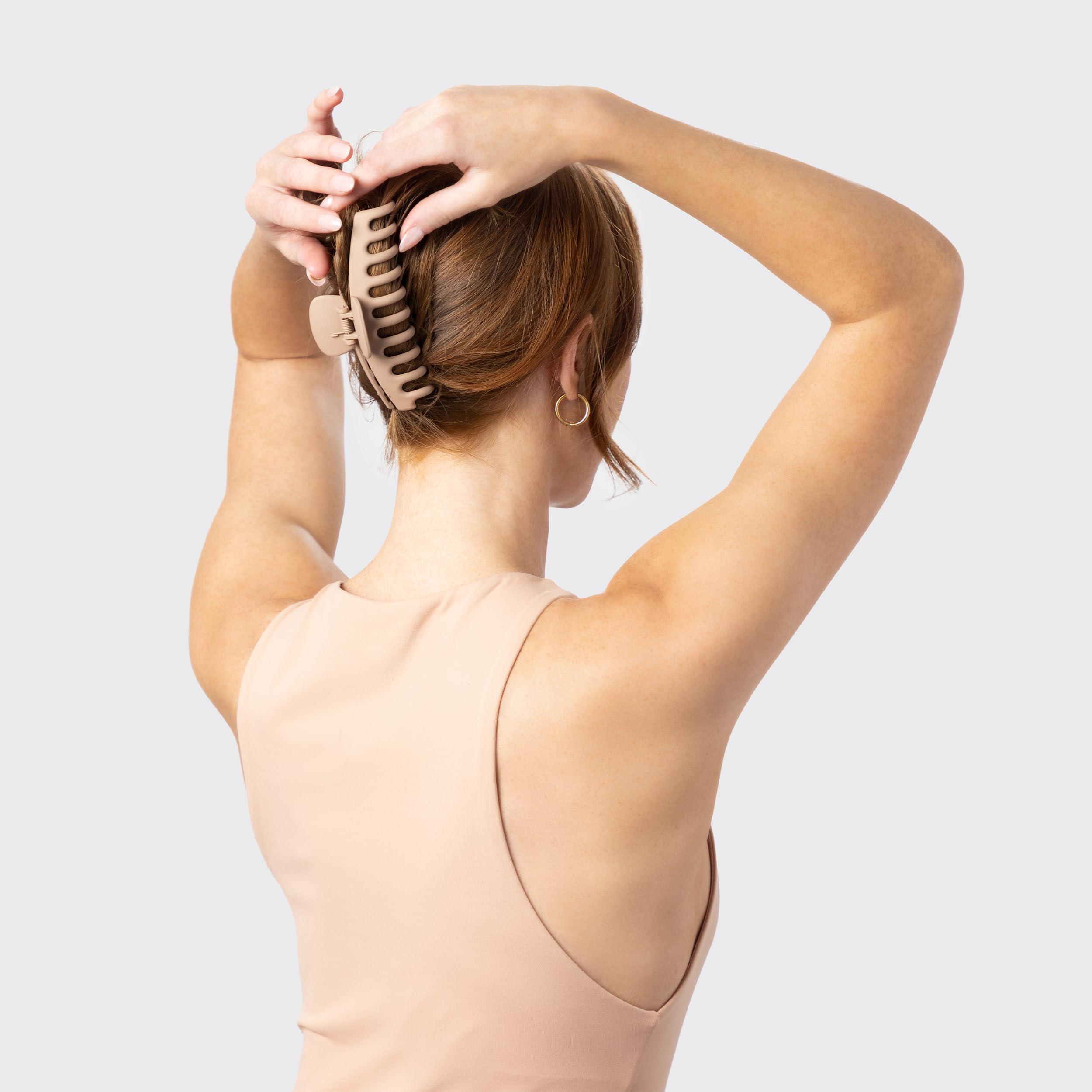 Kitsch Kitsch Large Assorted Hair Clips for Women, Medium Open Shape Hair Claw Clips for Thick Hair, Small Open Shape Hair Clip & Big Claw Clip for Teen Girls, 3 pcs