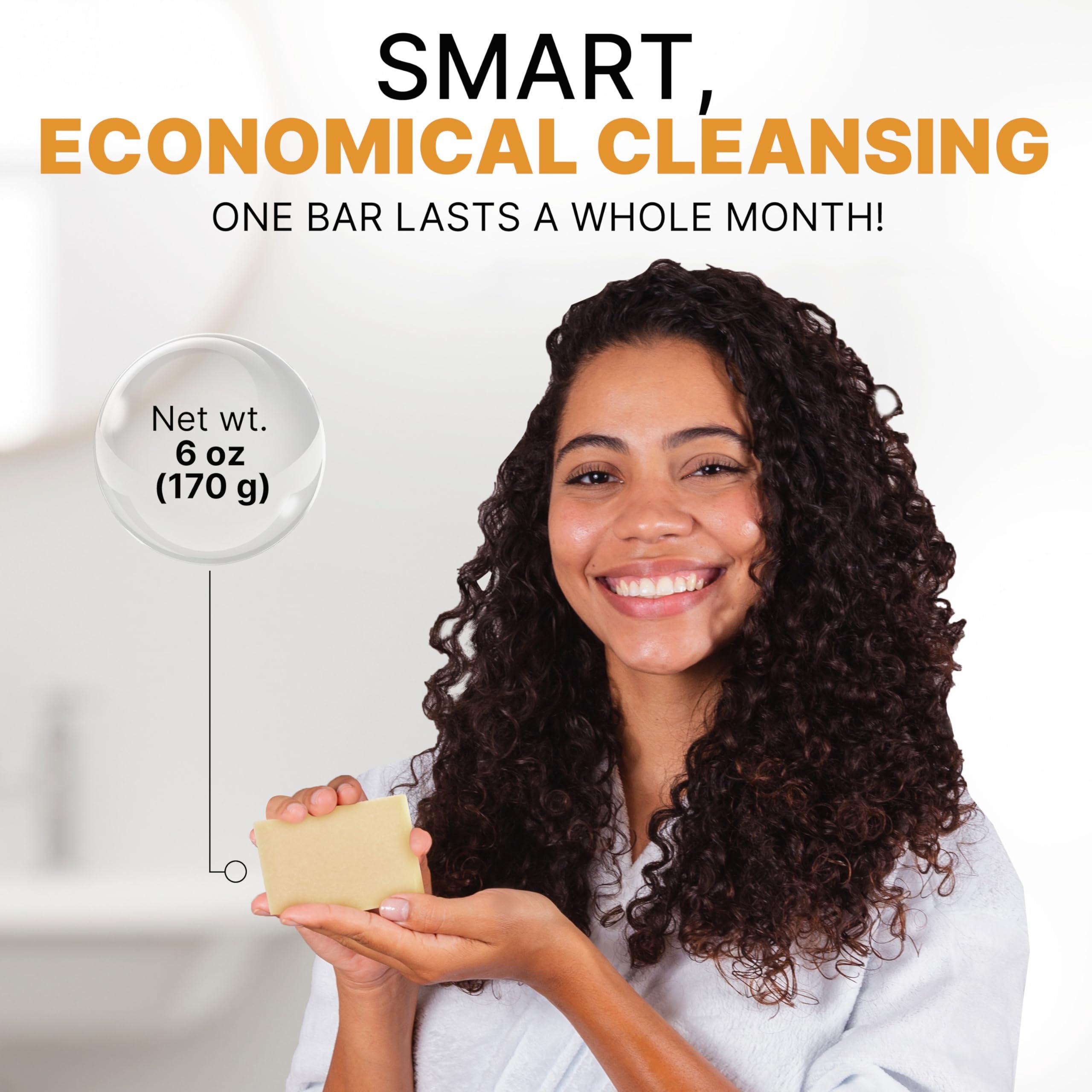 CLASSYONE CLASSYONE Grandma's Pure Lye Soap Bar for Sensitive Skin, Unscented Face & Body Wash Soap for Dry & Itchy Skin, Bundled with Wonder Wafers Baby Powder Air Freshener - 6.0 oz, Pack of 6