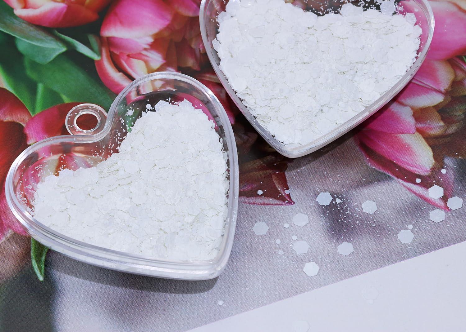 PENTA ANGEL Penta Angel Chunky Glitter 50g/1.76oz Metallic Glitter Powder Craft Sequins Flakes for Resin Art Nail Makeup Face Body Festival Decoration (White)