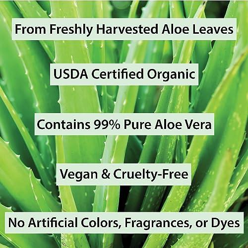 Amara Beauty USDA Organic Aloe Vera Gel - For Face, Body, Hair - 100% Pure, After Sun Care