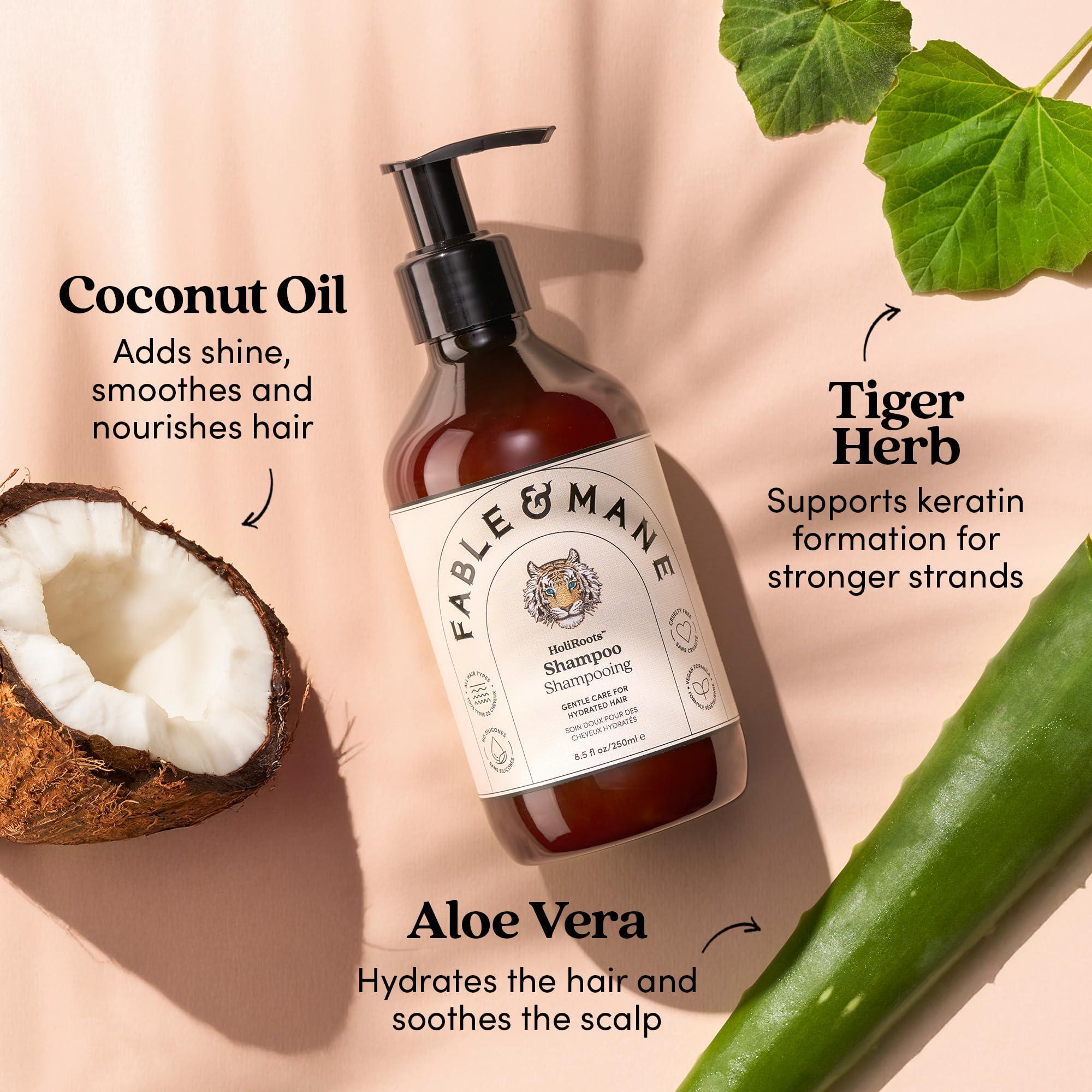 Fable & Mane Fable & Mane Hydrating Shampoo, Moisturises and Cleanses Dry, Damaged Hair with Aloe Vera and Coconut Oil. For Medium to Thick Hair Types