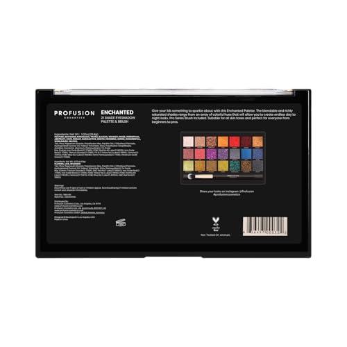 Profusion Cosmetics Profusion Cosmetics Enchanted 21 Shade Eyeshadow Palette and Brush