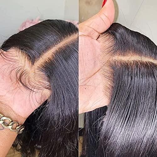 RESPAW wigs for white women, Straight Human Hair Wig 360 Lace Frontal Wigs Deep Part Lace Front Human Hair Wigs Pre Plucked With Baby Hair Brazilian Remy Straight Hair Wig 150% Density Bleached Knots HD Lace