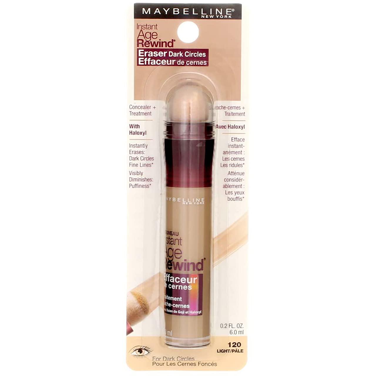 MAYBELLINE Maybelline Instant Age Rewind Eraser Dark Circles Treatment Concealer, Light 0.2 oz (Pack of 5)