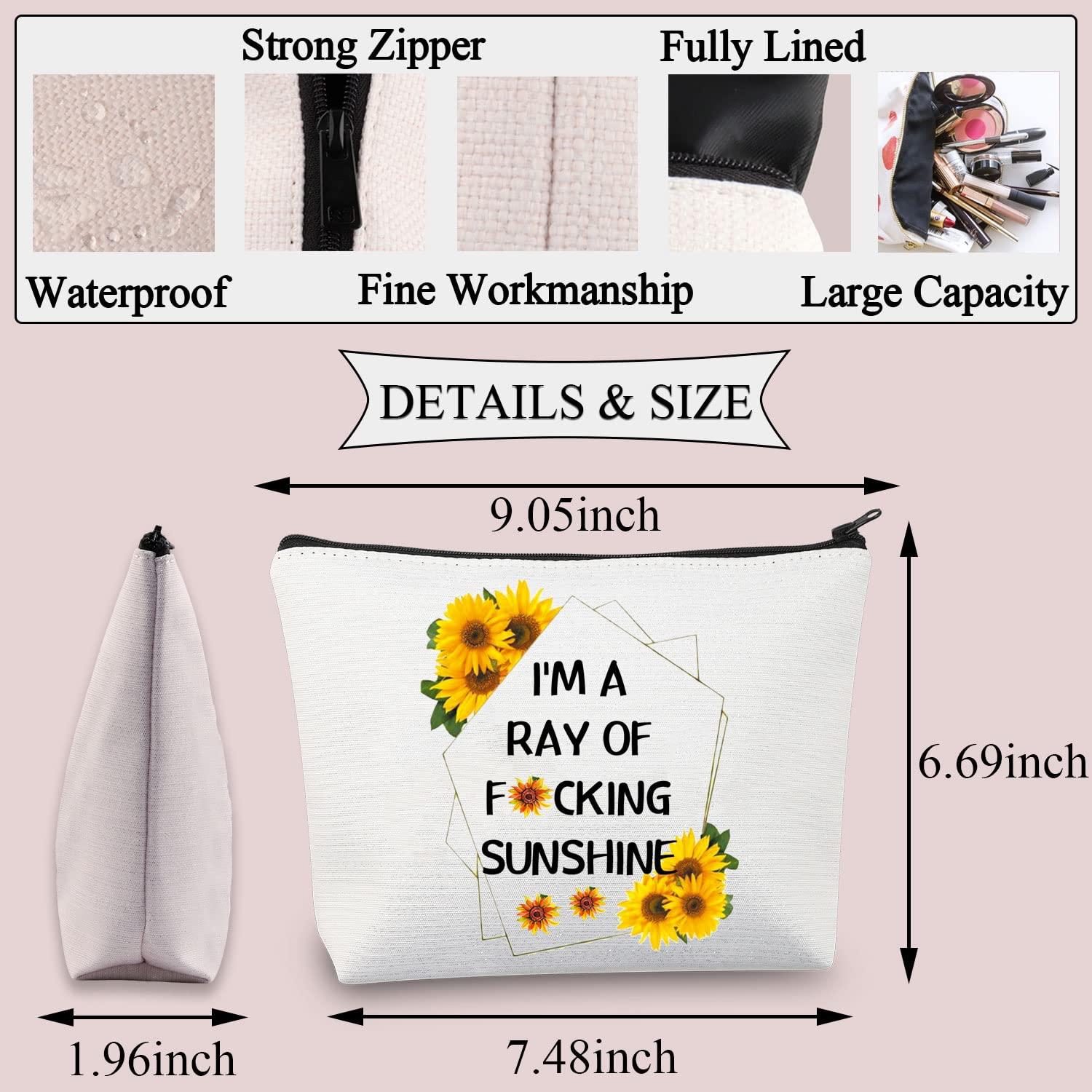 BDPWSS BDPWSS Funny Quote Makeup Bag I'm a Ray Of Sunshine Sarcastic Sunshine Travel Pouch For Friend Coworker Boss Gift (Ray of sunshine)