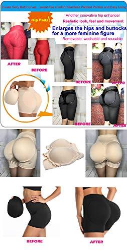 BIMEI New 2PS Sponge Padded Women Butt Hip Up Padded Enhancer (L, Sexy self-Adhesive Black)