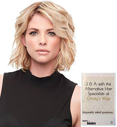 Jon Renau & Christy's Wigs Bundle - 2 Items: 8" XL easiPart French Remy Human Hair Topper by Jon Renau (item#1), Christy's Wigs Q & A Booklet (item#2) - Color: 8/30