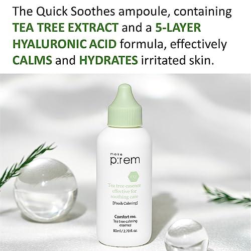 MAKEP:REM [make p:rem] Comfort me. Tea tree calming essence | soothing essence | lightweight and watery essence | Quick-Absorbing | essence for sensitive skin | 80ml, 2.70 fl.oz. | MAKEP:REM makeprem