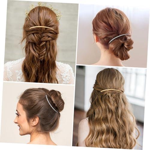 Beatifufu Beatifufu 6 Pcs Straight Hair Comb Hair Accesories French Twist Hair Comb Hairpiece Ongles Bridal Veil Comb Silver Hair Comb for Women Hair Barrettes for Gold Pearl Side Comb Alloy