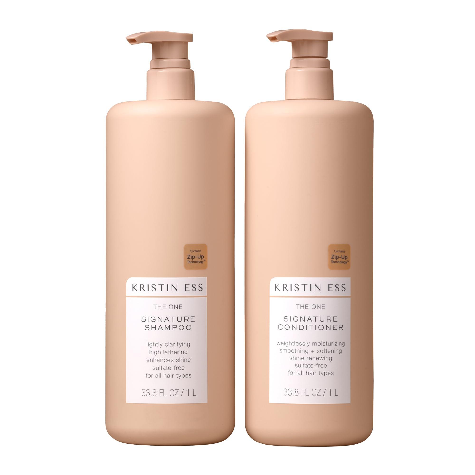Kristin Ess Kristin Ess Signature Shampoo and Conditioner Set with Pumps | Daily Sulfate Free, Color Safe, Hydrating, Moisturizes, Adds Softness & Shine - Pear Fragrance, 33.8 fl oz each 2-pack