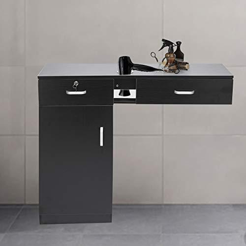 Henf Henf Locking Wall Mount Hair Styling Barber Station with 2 Drawers and 1 Cabinet 3 Hairdryer Stylist Equipment Salon Cabinet Holder Storage Beauty Salon Spa Equipment(Style-2)