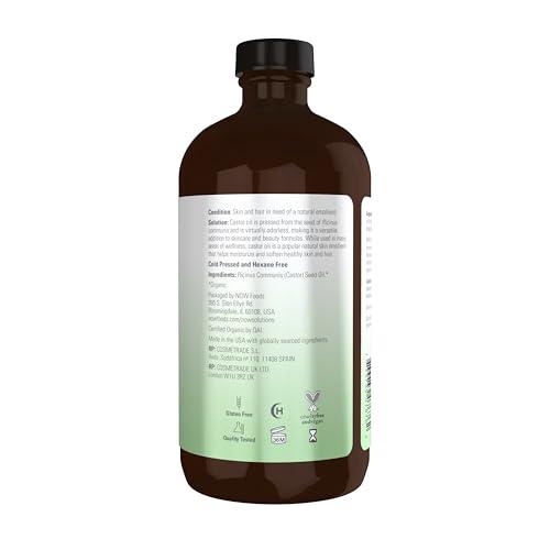 NOW Foods NOW Solutions, Organic Castor Oil, 100% Pure Versatile Skin Care, Multi-Purpose Skin Softener, 8-Ounce