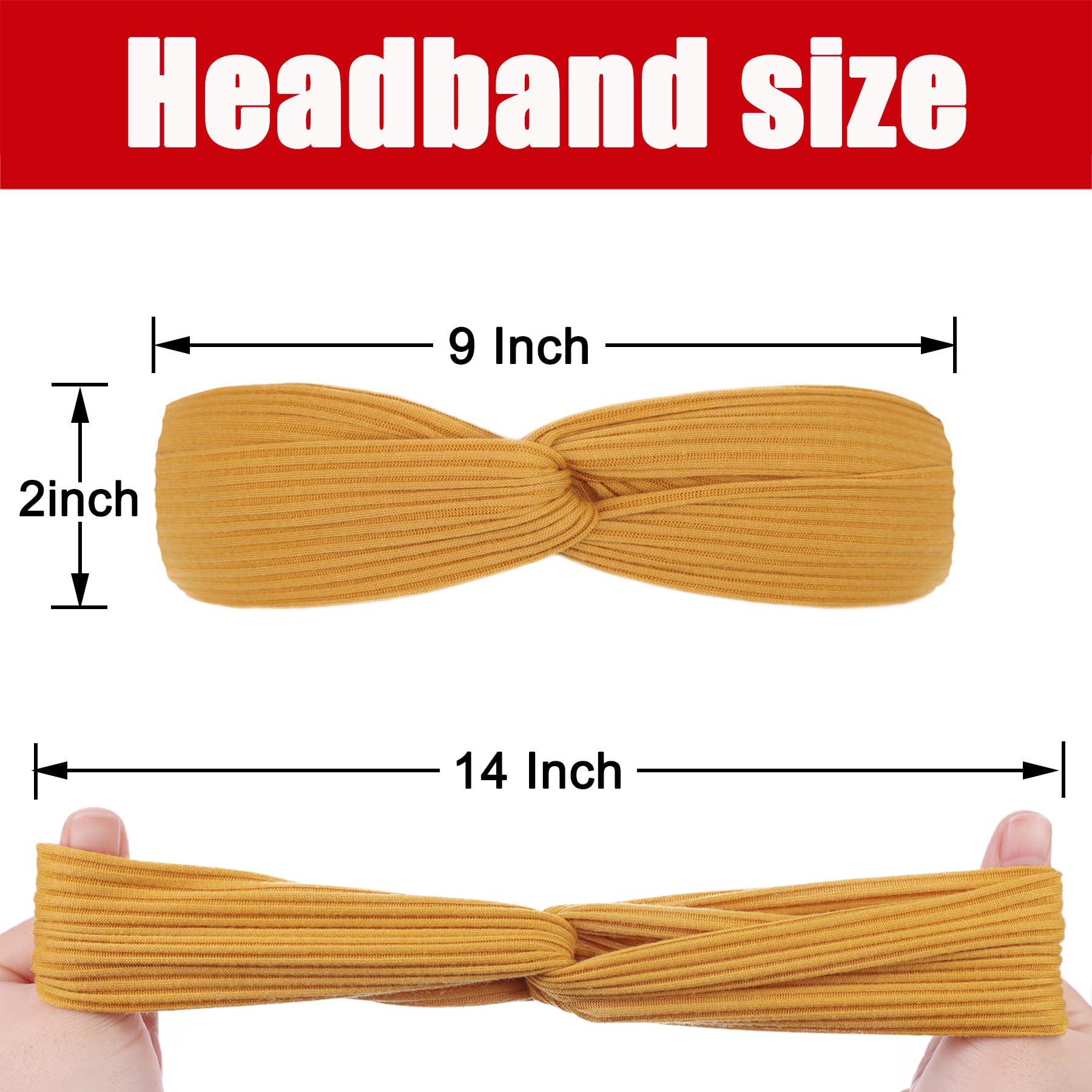 XTREND XTREND 8 Pcs Headbands for Women Twist Cross Knotted Elastic Head Hair Bands Yoga Workout Headbands Non-Slip Soft Headbands Solid Color Head Band Simple Versatile Hair Accessory Headbands