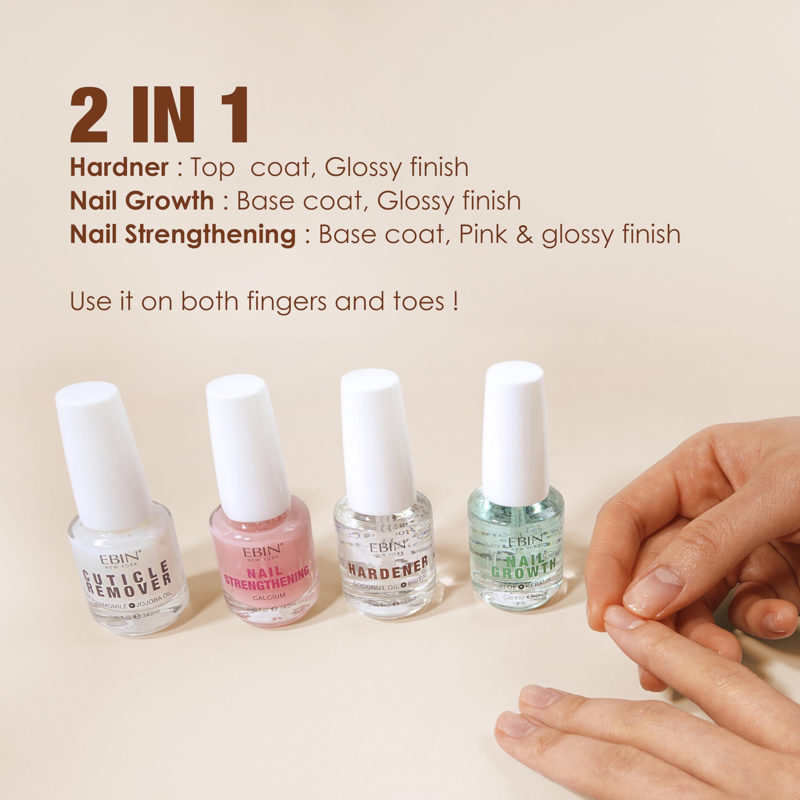 EBIN NEW YORK Nail Hardner, Long lasting Protection with Biotin