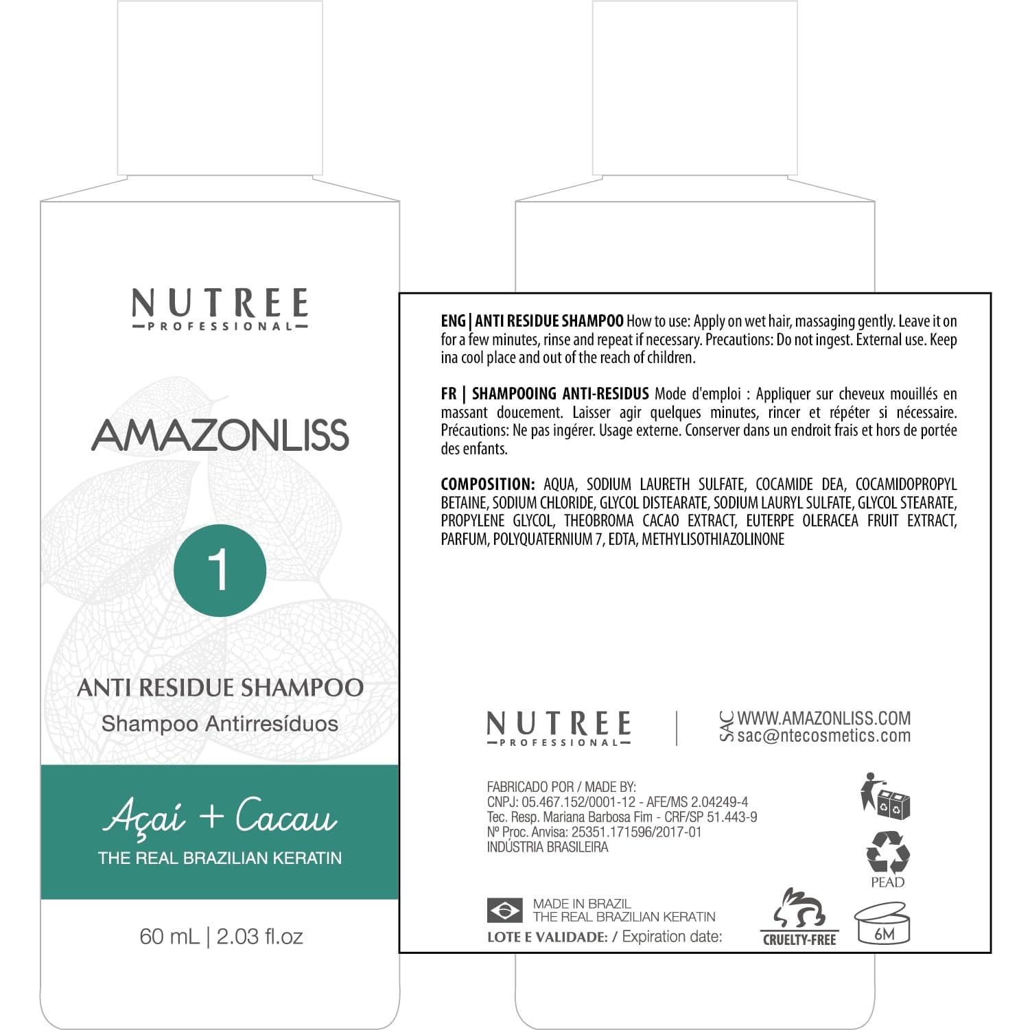 Amazonliss Amazonliss Keratin Hair Treatment Set 8.45 Fl Oz - Natural Ingredients ACAI, Smooths, Softens, Moisturizes, Adds Shine, Reduces Frizz. Ideal for Dry and Damaged Frizzy Hair.