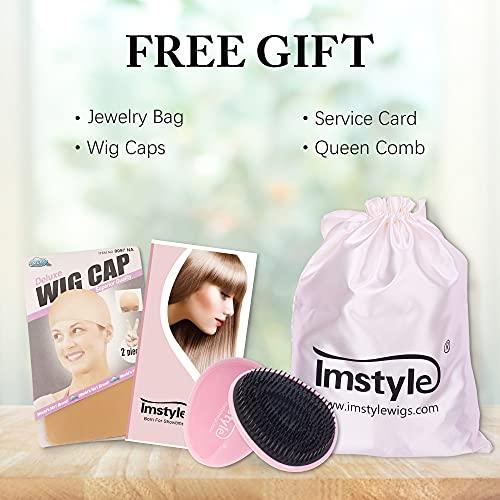 IMSTYLE IMSTYLE Short Lace Front Wig Black Synthetic Wig Short Bob Wigs for Women Natural Wavy for Cosplay and Drag Queen