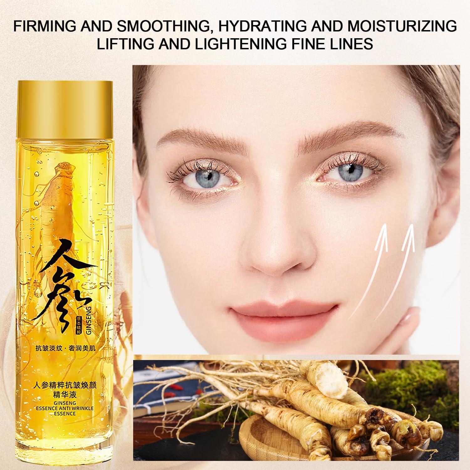 TPTAL Ginseng Extract Liquid,Ginseng Extract Anti-Wrinkle Original Serum Oil,Korean Red Ginseng Polypeptide Anti Aging Essence,Ginseng Moisturizer,Reduces Wrinkles,Improves Sagging (2pcs)