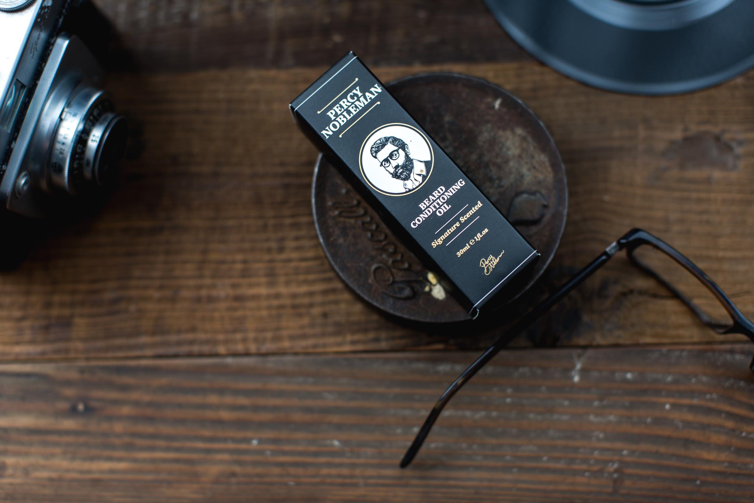 Percy Nobleman Percy Nobleman Beard Oil 99% Naturally Derived Signature Scented Blend. Beard Conditioning Oil With a Special Mixture of Quality Ingredients that Softens and Conditions your Facial Hair - 1 Fl Oz