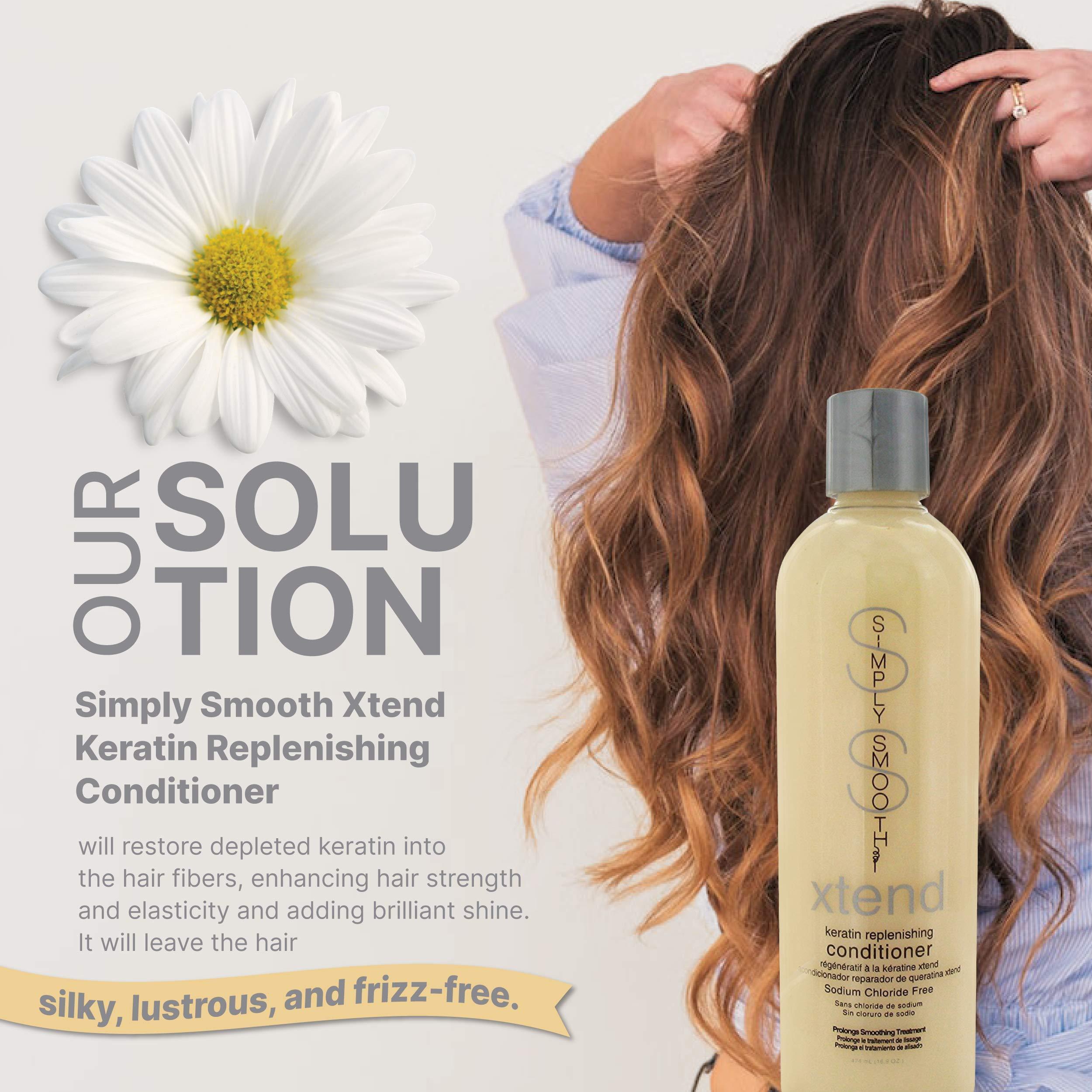 SIMPLY SMOOTH SIMPLY SMOOTH Keratin Replenishing Original Shampoo & Conditioner Keratin & Collagen Infused Daily Cleanser For All Hair Types Restores Depleted Hair, Provides Strength & Enhances Shine 8.5 Oz.