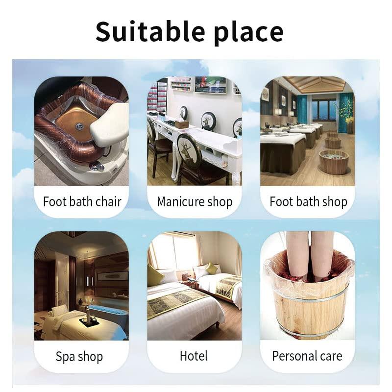 VPTAPE.COM 400-Count Spa Liners, Clear, Fit All Pedicure Spas, Disposable Pedicure Liners. (Blue), 1200mm x 1200mm