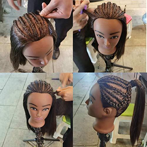 RYHAIR RYHAIR 30 Inch 20% Real Human Hair Mannequin Head Cosmetology Manikin Manican Doll Practice Head with Stand for Training Styling Braiding Curling Cutting Display