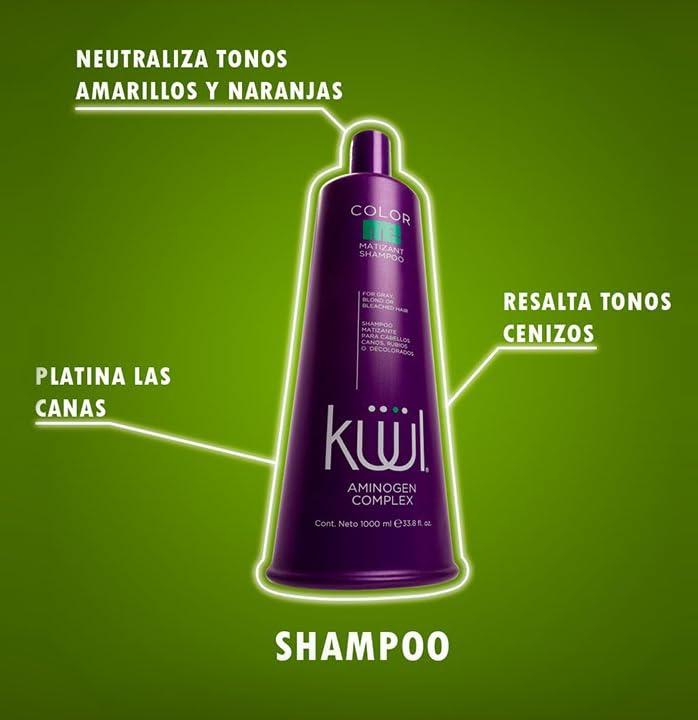 Kuul Color Kuul Matizant Shampoo 33.8 FL OZ each (2 PACK) 2 (dos Matizador para cabello rubio)