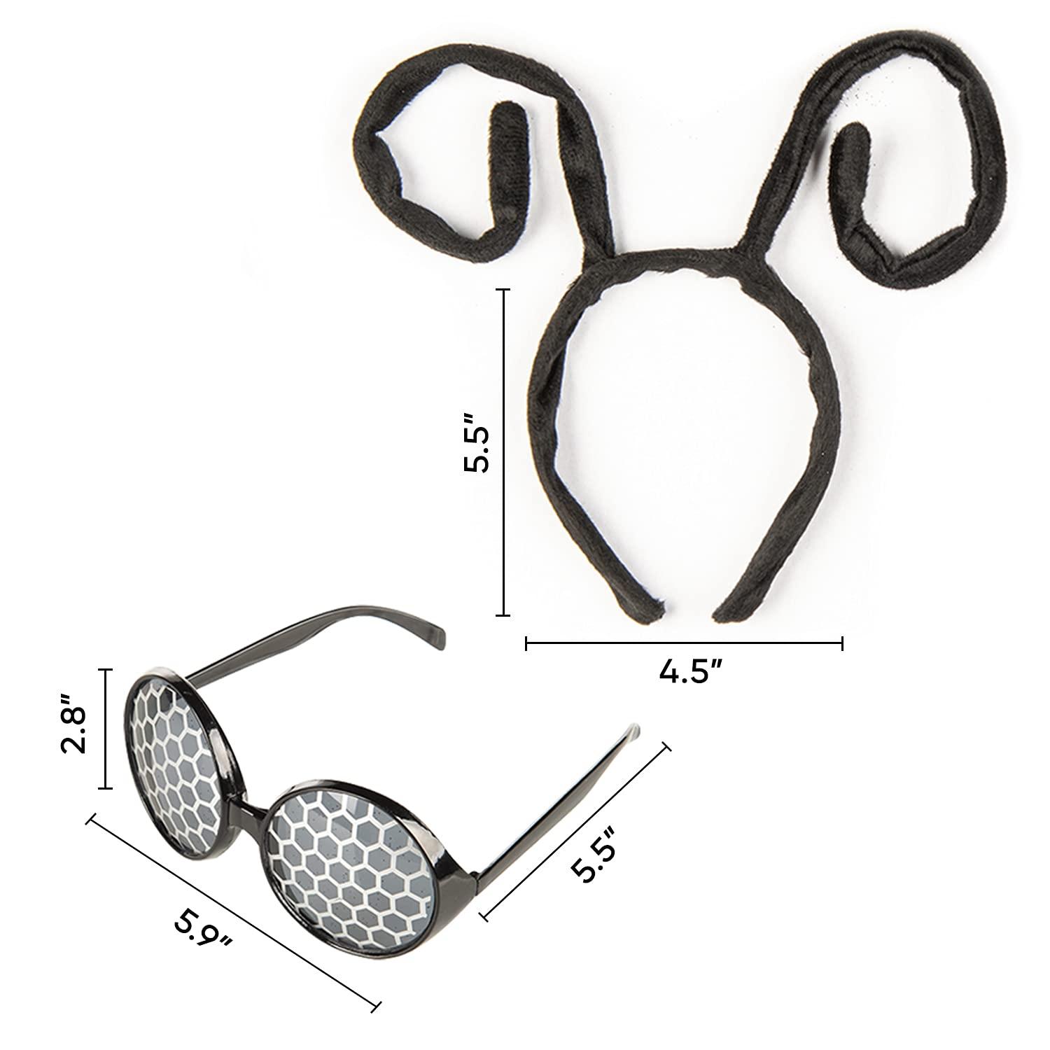 Funcredible Funcredible Bug Antenna Headband and Bug Glasses - Moth Halloween Costume - Mothman Costume - Insect Bug Costume Accessories for Adult and Kids