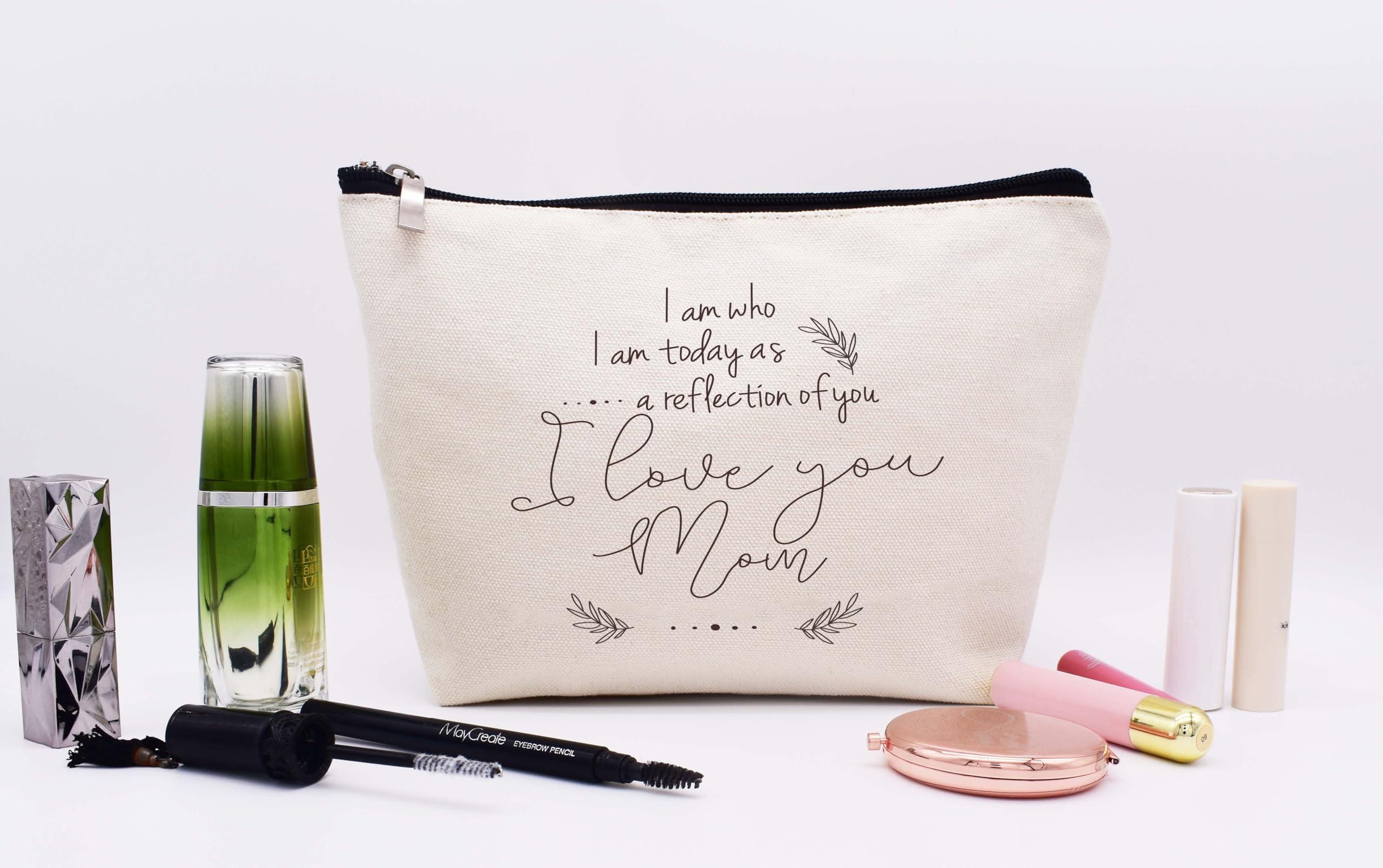 LIBIHUA Mother Of the Bride Gift from Bride,Bridal Shower Gifts for Mother,Wedding Gifts for Mom from Daughter-Thank You Gift-I Am Who I Am Today as A Reflection Of You-Makeup Bag Cosmetic Bag Travel Pouch