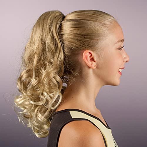 Girly Curls Girly Curls Curly Cheerleader Hairpiece for Cheer and Dance… (Apricot)