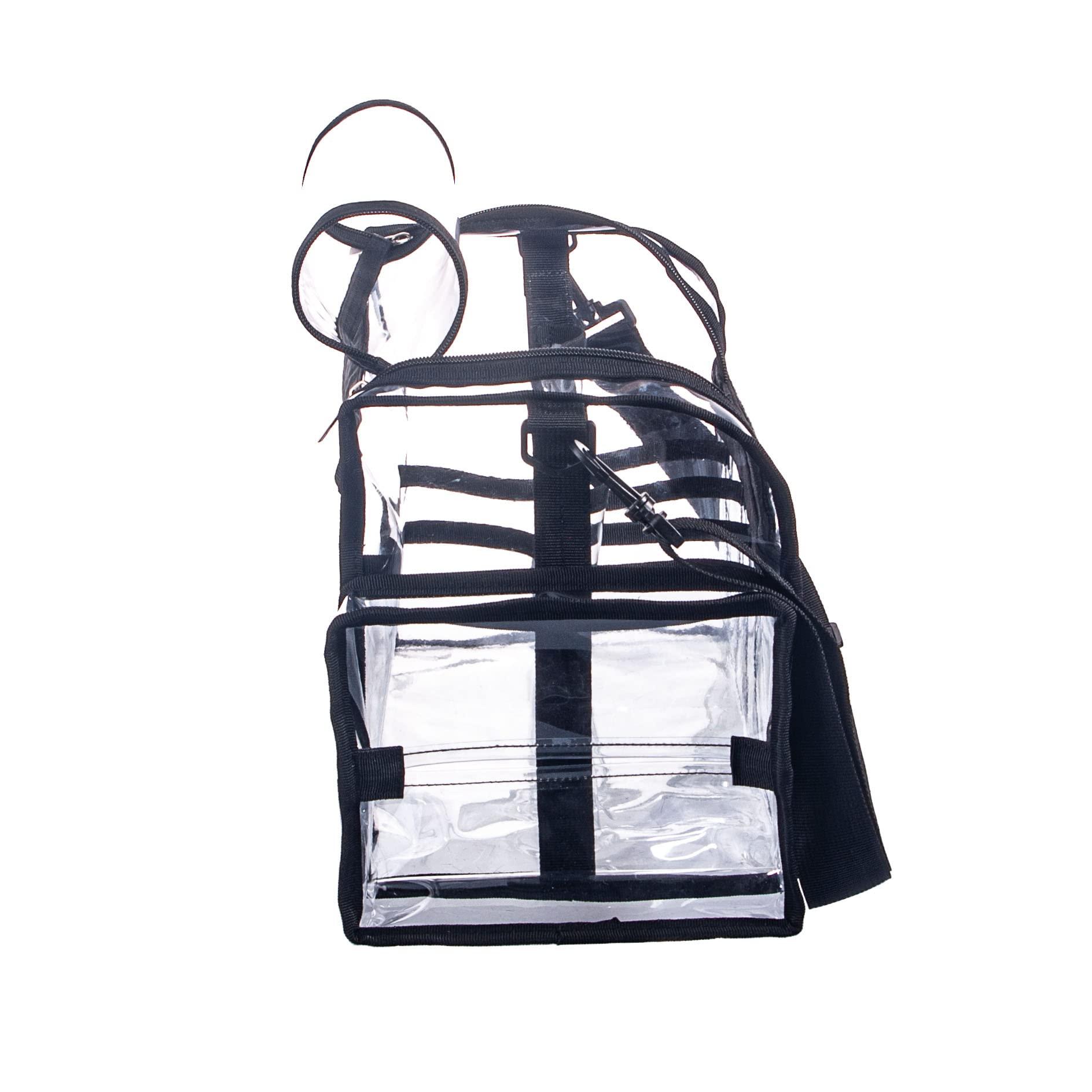 Remobia Hicol Large Professional Free Standing Clear PVC Makeup Artist Set Bag Transparent Makeup Brush Buddy Make up Kits Organizer Carry All MUA Travel Cosmetic Bag with 8 Dividers and Tissue Holder