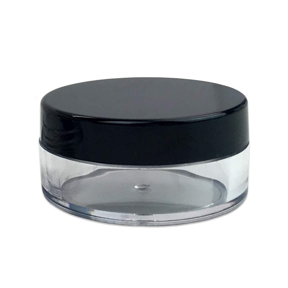 Beauticom (Quantity: 100 Pieces) Beauticom 10G/10ML Round Clear Jars with Black Lids for Scrubs, Oils, Salves, Creams, Lotions - BPA Free