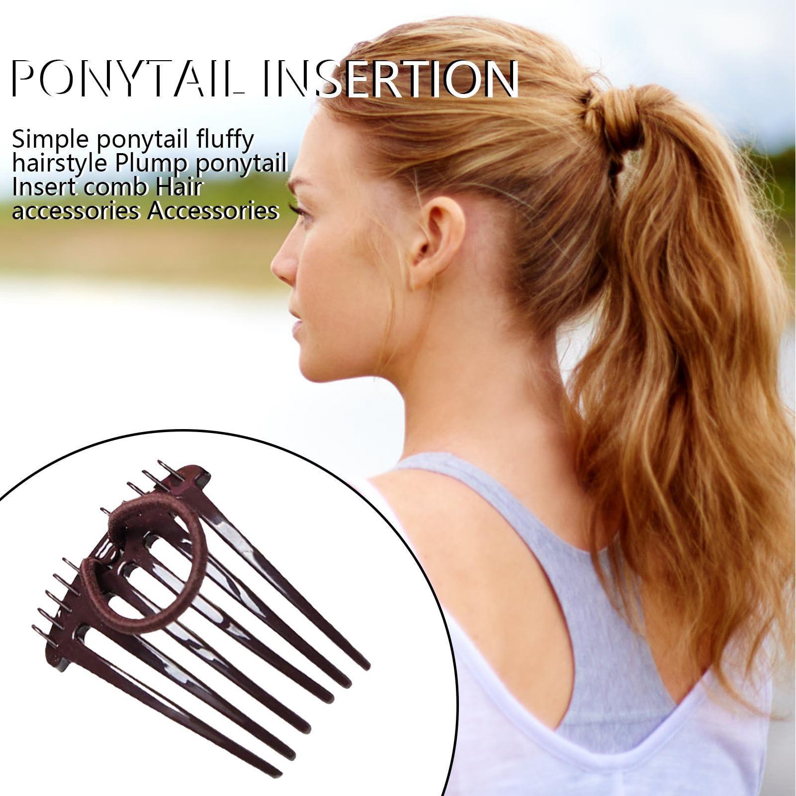 Naysku Puff Hair Head Cushion Invisible Hair Pad - Hair Cushion Ponytail Inserts Clip, Invisible Styling Insert Increase Hair Pad, Comb Accessories to Boost Top Hair Bun, Hair Volume Clip Tool