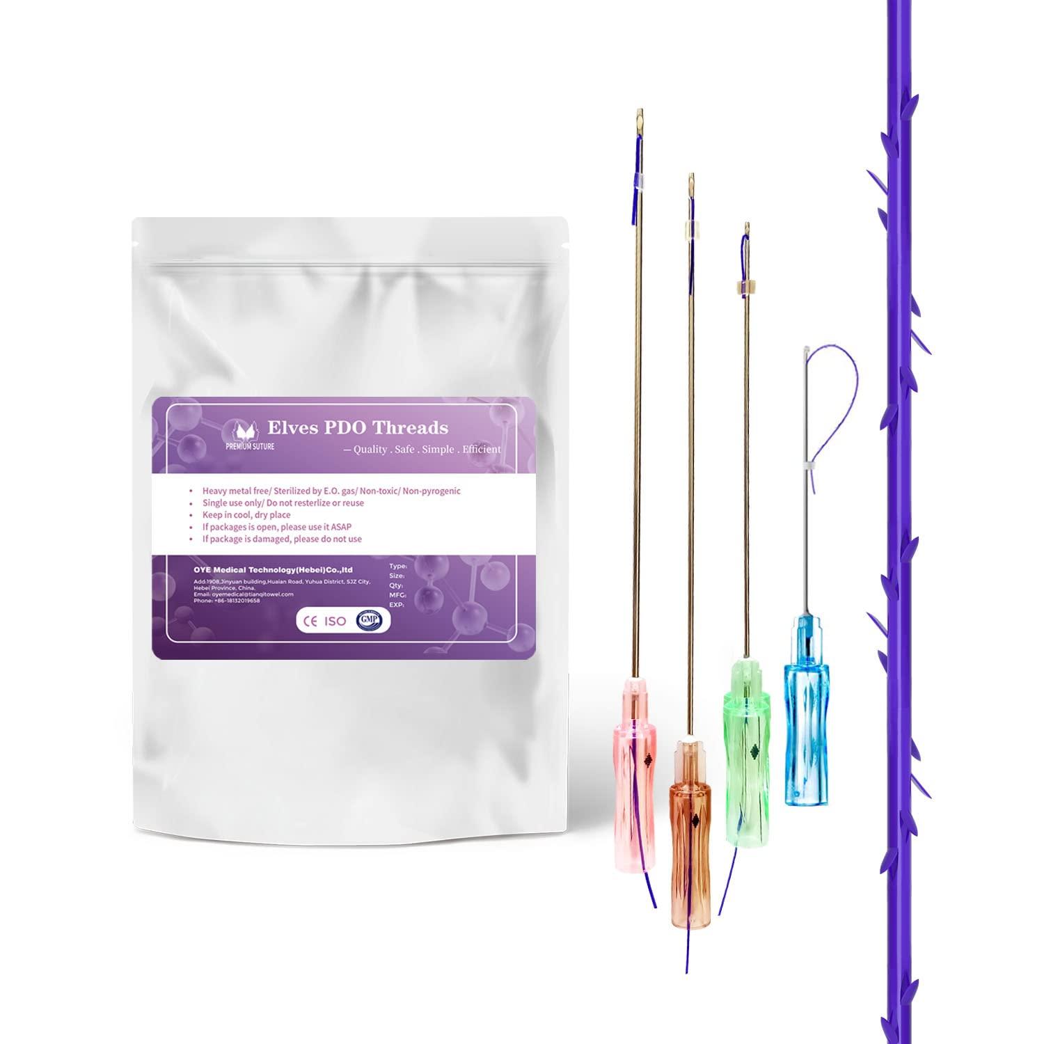 elves Elves 4D COG PDO Threads for Face Eyebrow Lift (Sharp23G60)/PDO Cog Threads 360R Bidirectional Sharp Tip for Whole Body Lifting/10pcs