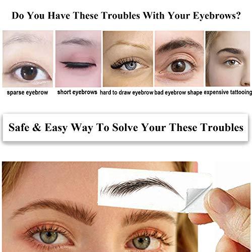 DaTineLky 22 Pairs Eyebrow Tattoo Peel Off 4D Eyebrow Tattoo Sticker Nature False Eyebrows Hair-Like Authentic Eyebrows Long Lasting Waterproof Temporary Tattoo Eyebrow for Eyebrow Grooming Shaping (Black)