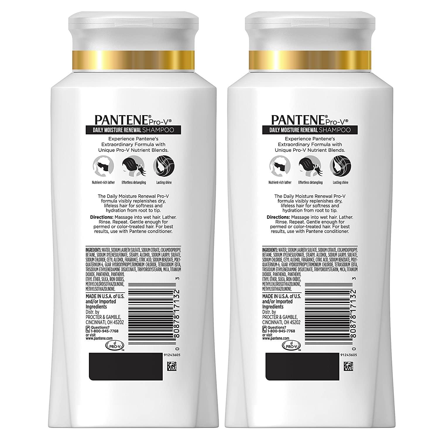 Pantene Pantene, Shampoo, Pro-V Daily Moisture Renewal for Dry Hair, 25.4 Fl Oz (Pack of 2), Twin Pack