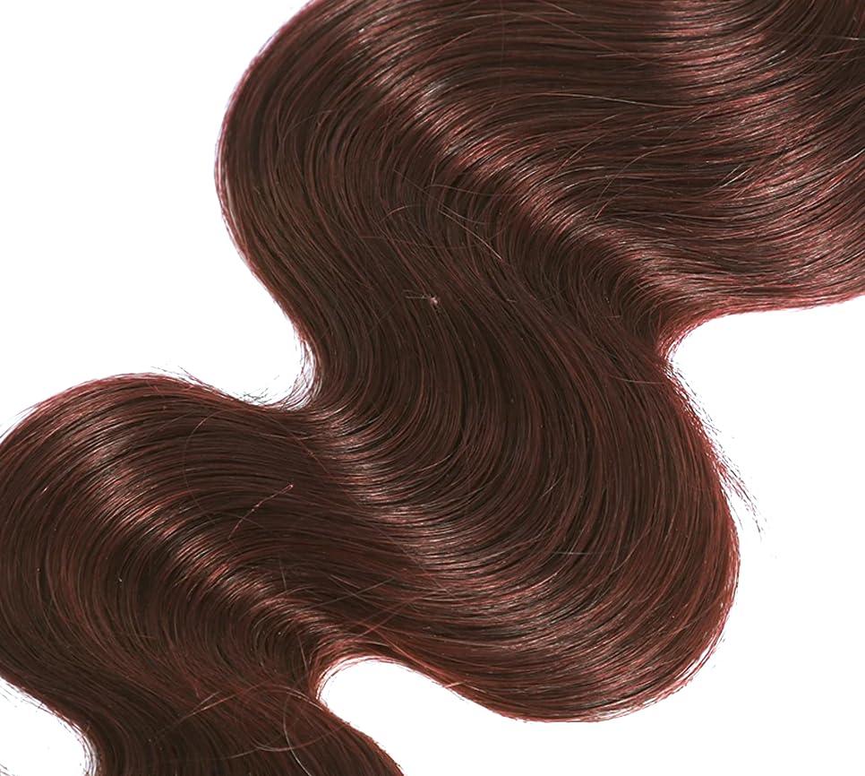 Lukcttr Copper Brown Bundles Color #33 Body Wave Human Hair Bundles Brazilian Virgin Hair 14 14 14 Inch Reddish Brown Body Wave Bundles Human Hair #33 Copper Red Bundles