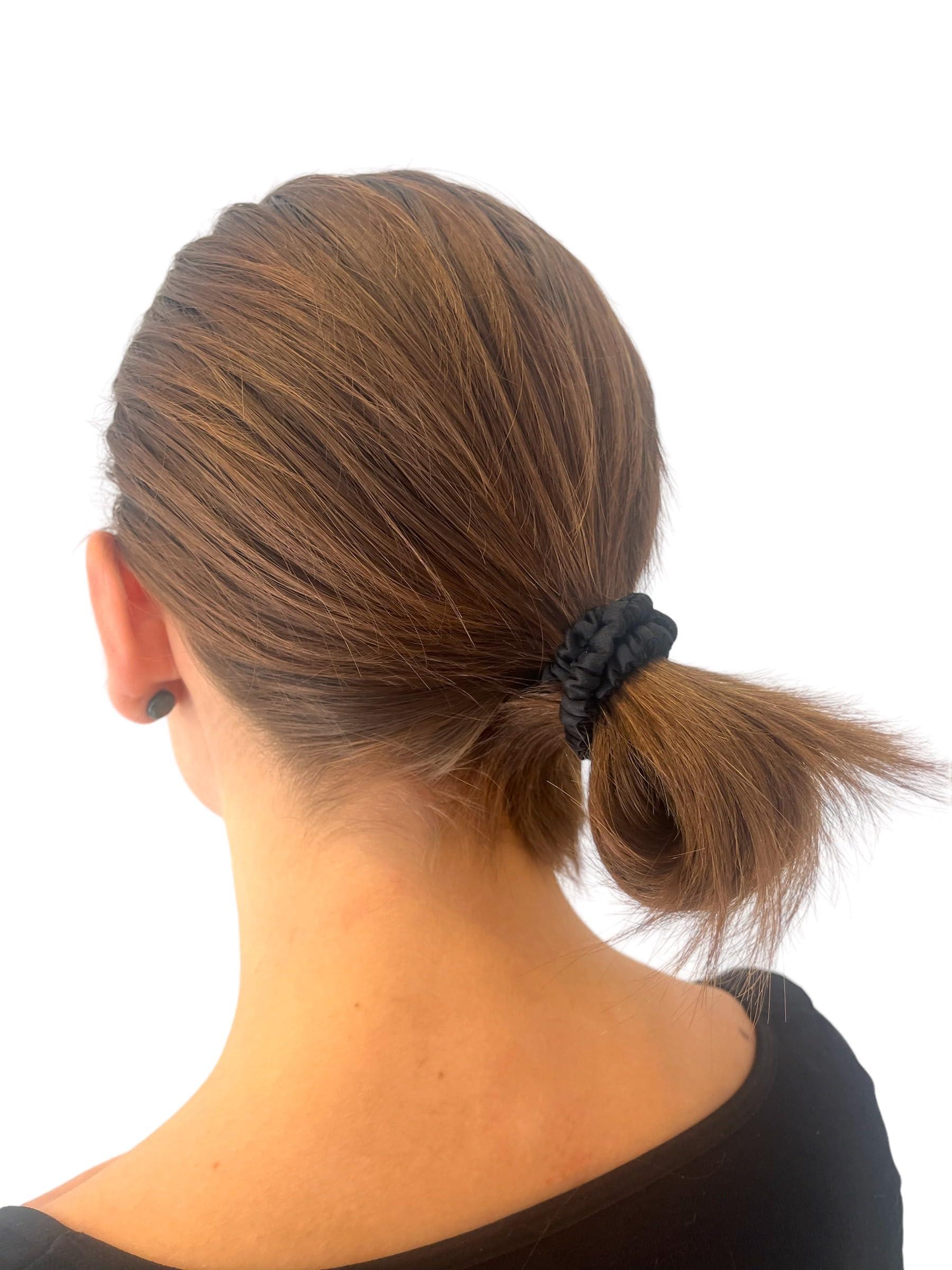 Bonvey BONVEY The Skinny Scrunchie LIGHTEST BLONDE 100% Pure Mulberry Silk, GRADE 6A Elastic Scrunchies (Set of 4)