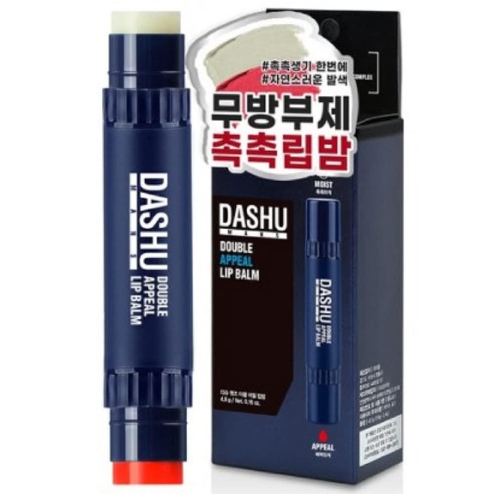 Mise Dashu Men's Double Appeal Lip Balm 4.8g Strawberry flavor + 1 unscented 1P