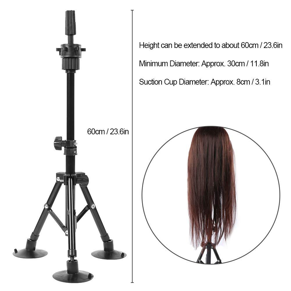 Generic Wig Stand, Mannequin Head Stand Versatile Mannequin Tripod with Sturdy Black Bracket for Salon Training and Practice