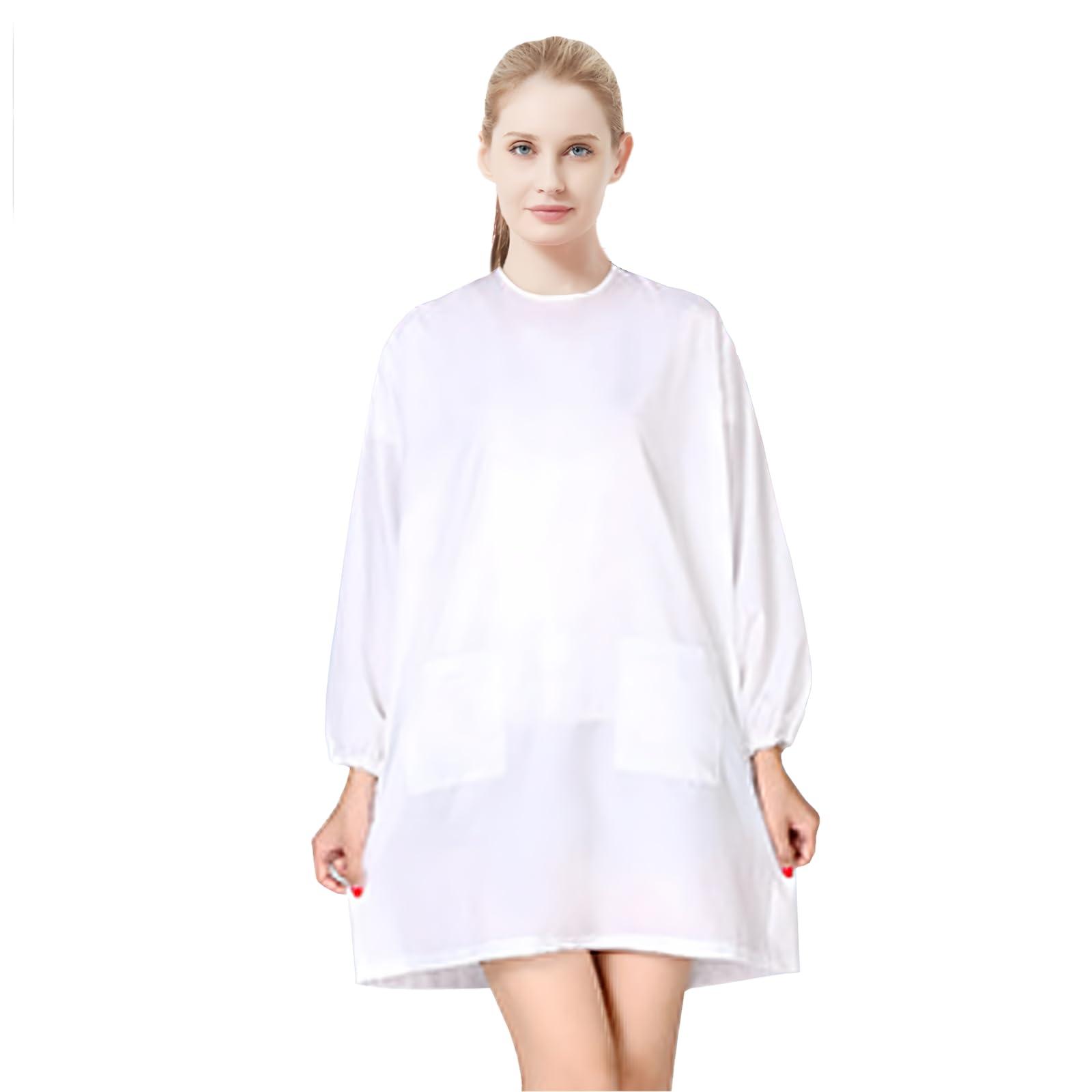 TOPTIE TOPTIE low water permeability Haircutting Pet Grooming Smock Jacket Salon Barber Hairdressing Cape Gown Apron with 2 Pockets-White