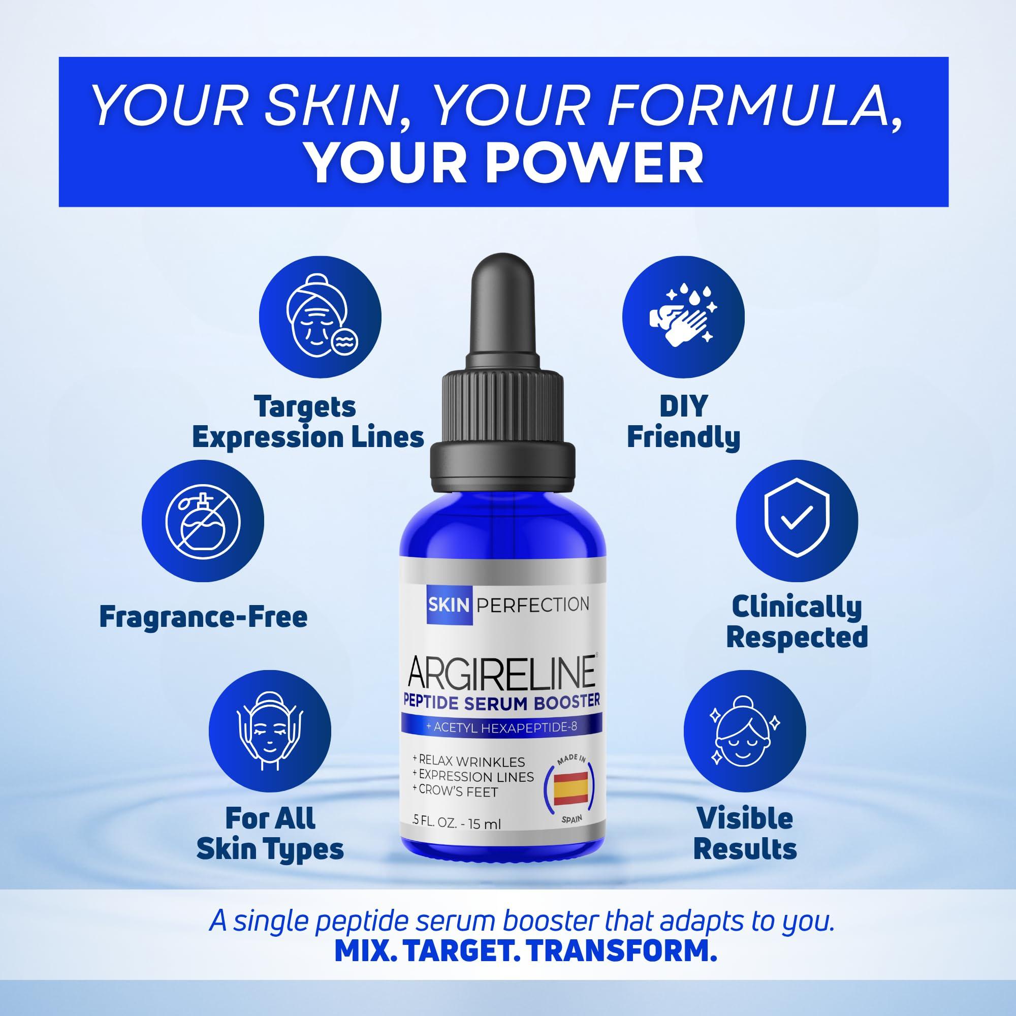 Skin Perfection Skin Perfection Argireline Serum - Peptides Serum for Face with Acetyl Hexapeptide-8 for Fine Lines & Wrinkles - Diy Anti Aging Argireline Booster Solution Mix with Any Skincare Products 0.5oz