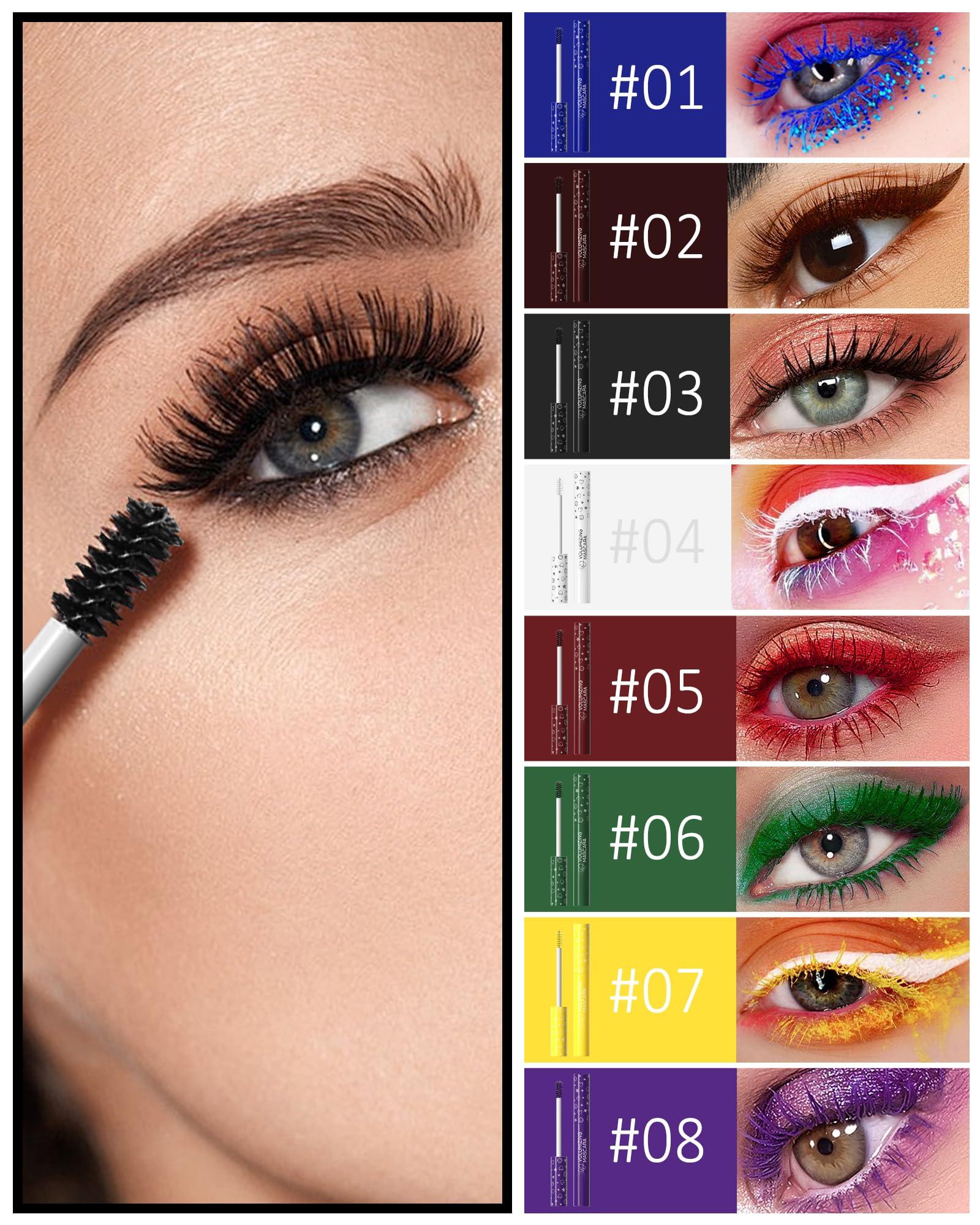 Caedelfly Blue Waterproof Mascara Volume and Length, Long Lasting Colored Liquid Tubing Mascara Lash Extensions for Eyelashes,Smudge-Proof Curling Voluminous Mascara Cosplay Party Women Eye Makeup Gift-01