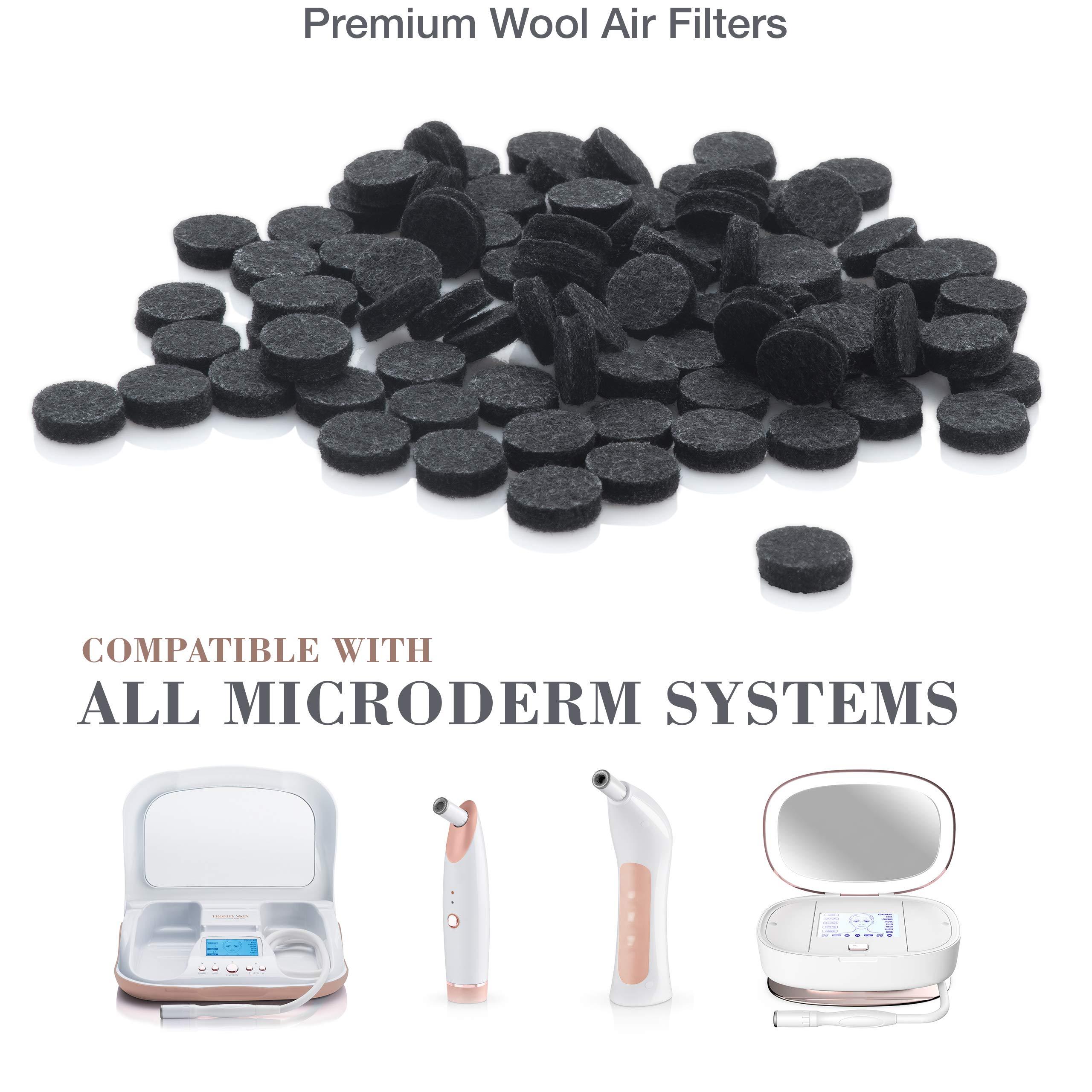 Trophy Skin Trophy Skin Replacement Filters - Round Wool Air Filters - fits Trophy Skin Microdermabrasion Kit - 100 pack